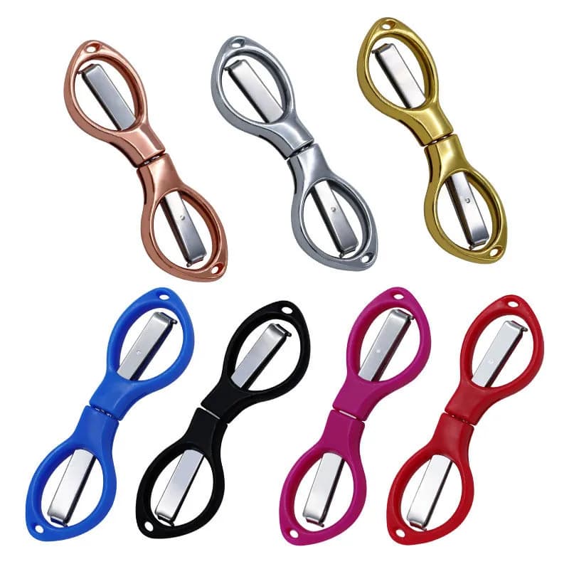 1 pz forbici pieghevoli lama per lucidatura affilata color arcobaleno design ergonomico forbici da pesca portatili da viaggio in acciaio inossidabile