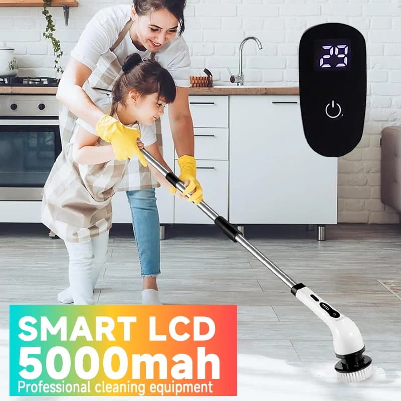 Spazzola per pulizia multiuso per uso domestico Gadget da cucina Spazzole per capelli Scopa da bagno Lavapavimenti per WC Scrubber elettrico senza fili