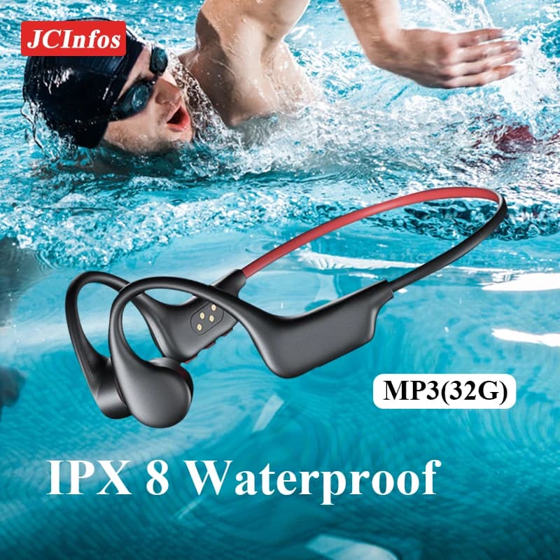 Cuffie wireless Cuffie a conduzione ossea Cuffie Bluetooth impermeabili IPX8 Auricolari wireless MP3 Swim Sports con microfono