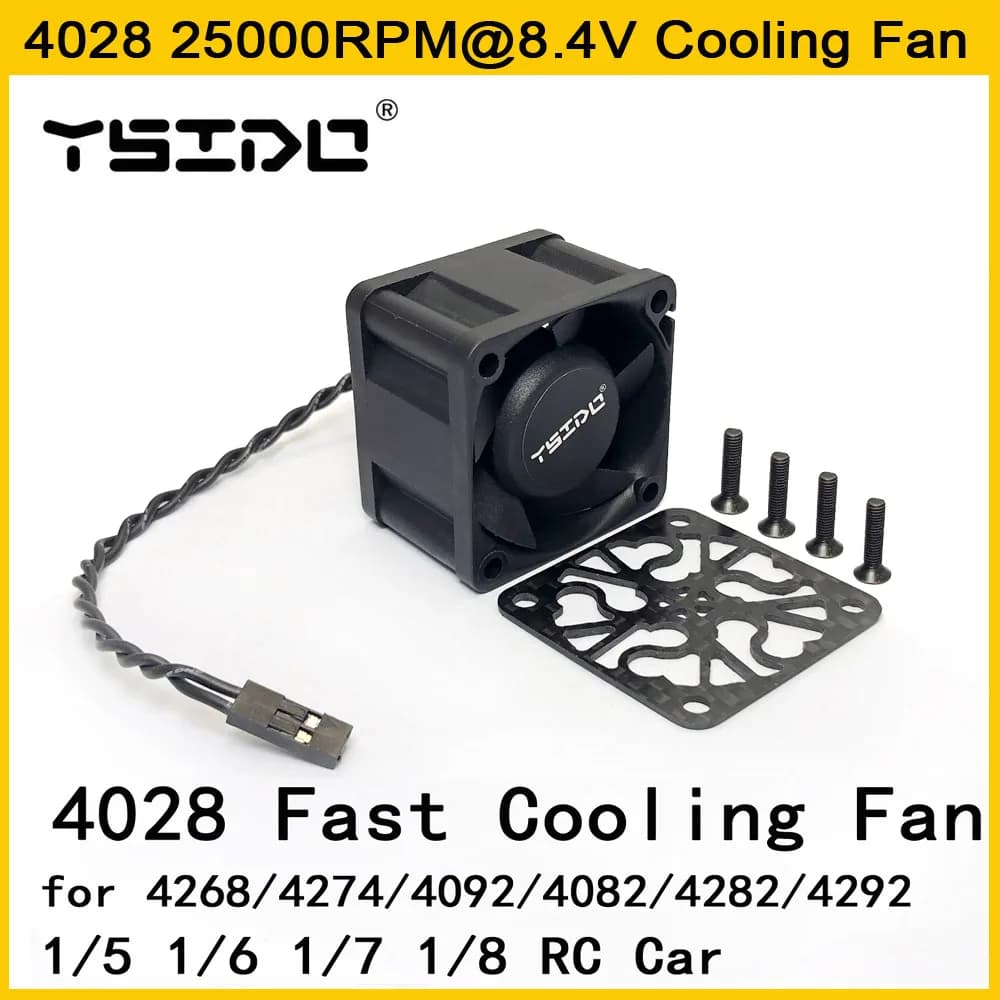 YSIDO 4028 Ventola di raffreddamento veloce 25000 giri/min @ 8,4 V per ARRMA Traxxas 1/5 1/6 1/7 1/8 RC Car 4292 4282 4274 4985 4585 5687 56112 Motore