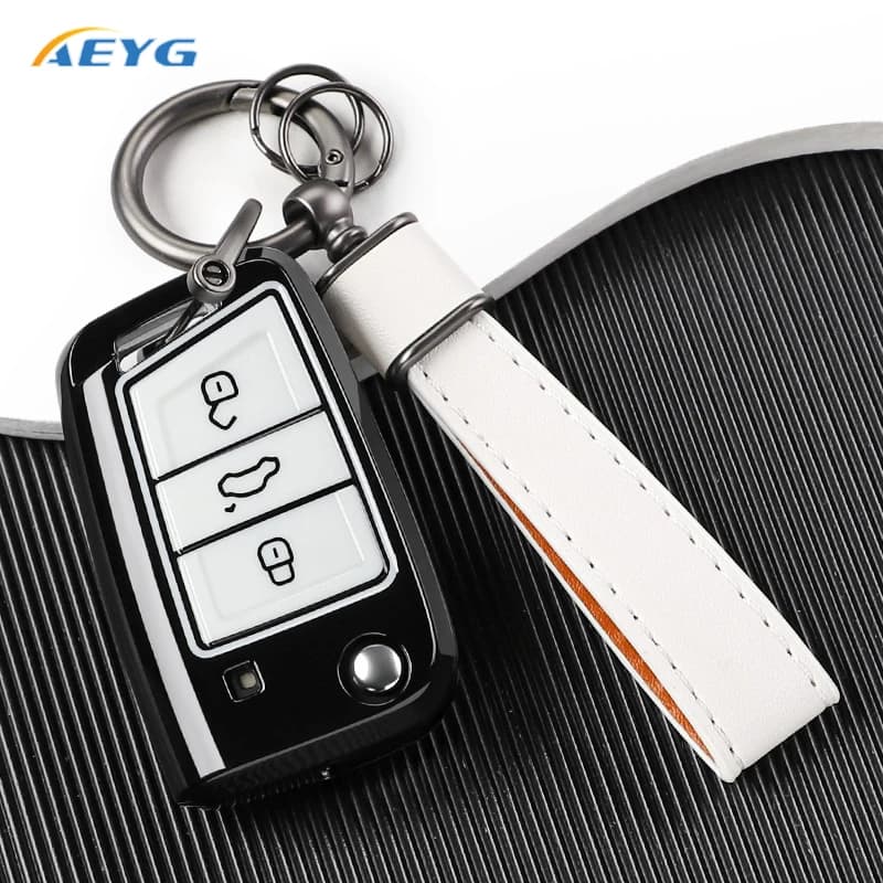Soft TPU Car Key Case Cover For VW Volkswagen Golf 7 MK7 Tiguan MK2 For SEAT Ateca Leon FR 2 Ibiza For Skoda Octavia Accessories