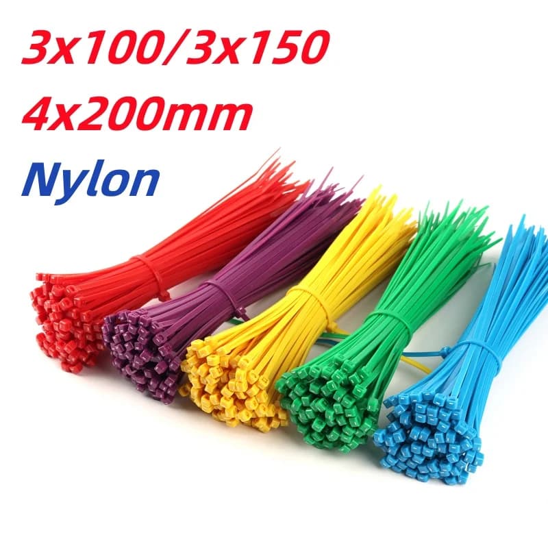 Fascette per cavi autobloccanti in nylon colorato 3x100/3x150/4x200mm Fascette per cavi Fascette per cavi Organizzatore per fissare il cavo