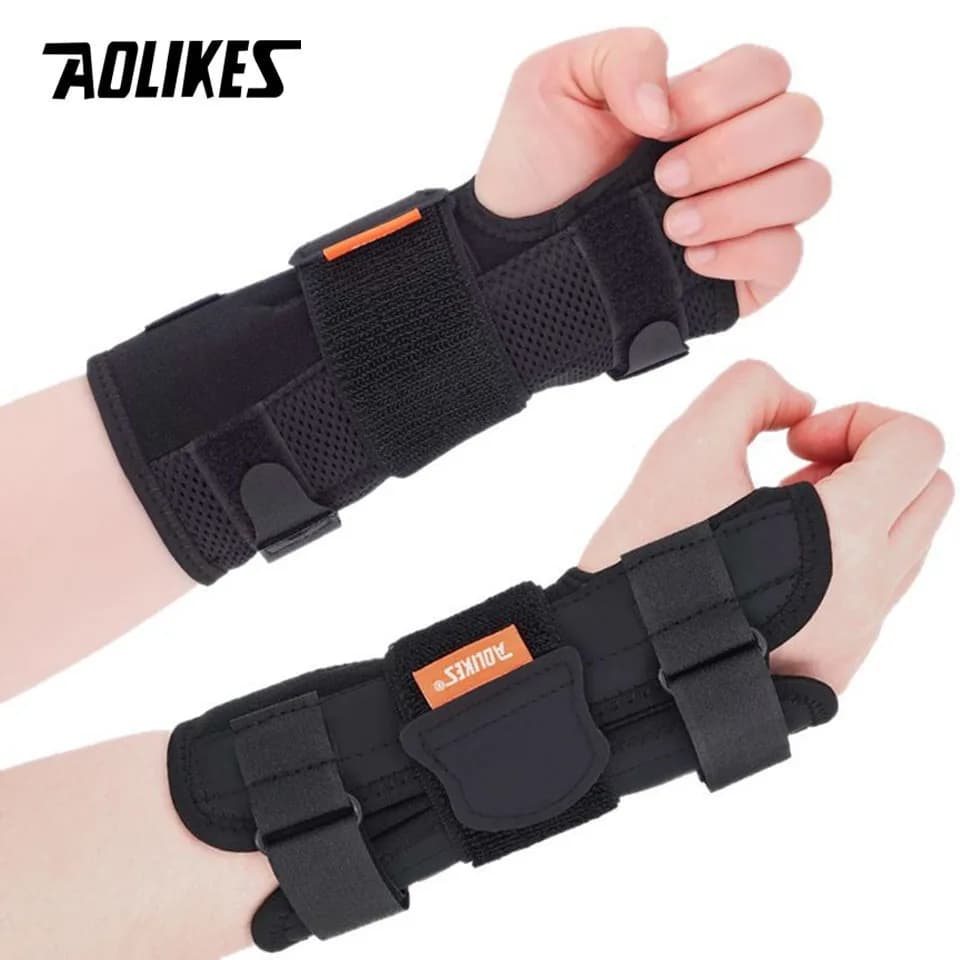 AOLIKES 1 tutore per polso per tunnel carpale, tutore per polso notturno regolabile con stecche, supporto per mano per dolore al polso