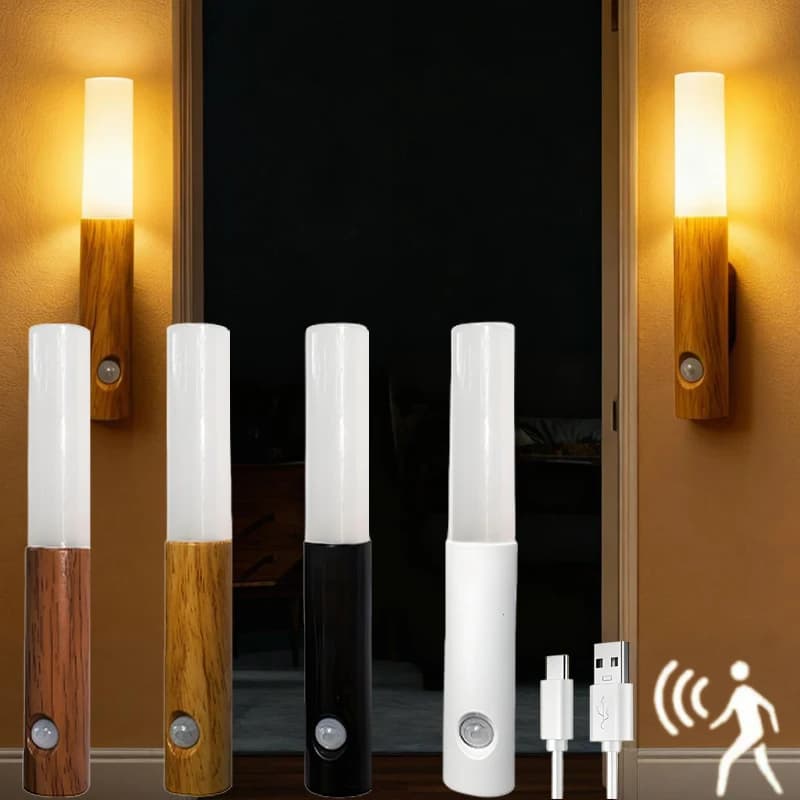 Luci notturne ambientali portatili con aspirazione magnetica Luci da parete a LED con sensore intelligente per interni per torcia decorativa per armadio, portico, scala