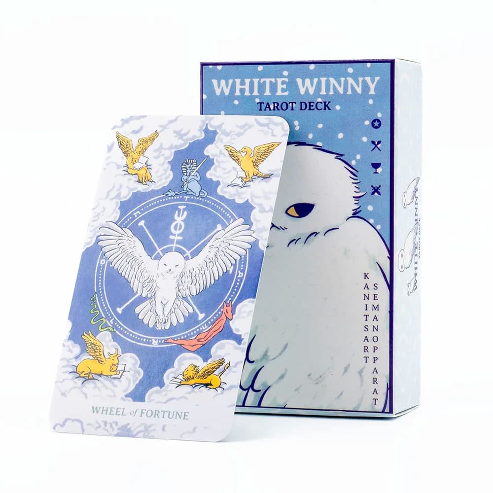 Mazzo di 80 carte White Winny Tarot English Edition con guida PDF Carte di divinazione del destino per giochi da tavolo per principianti