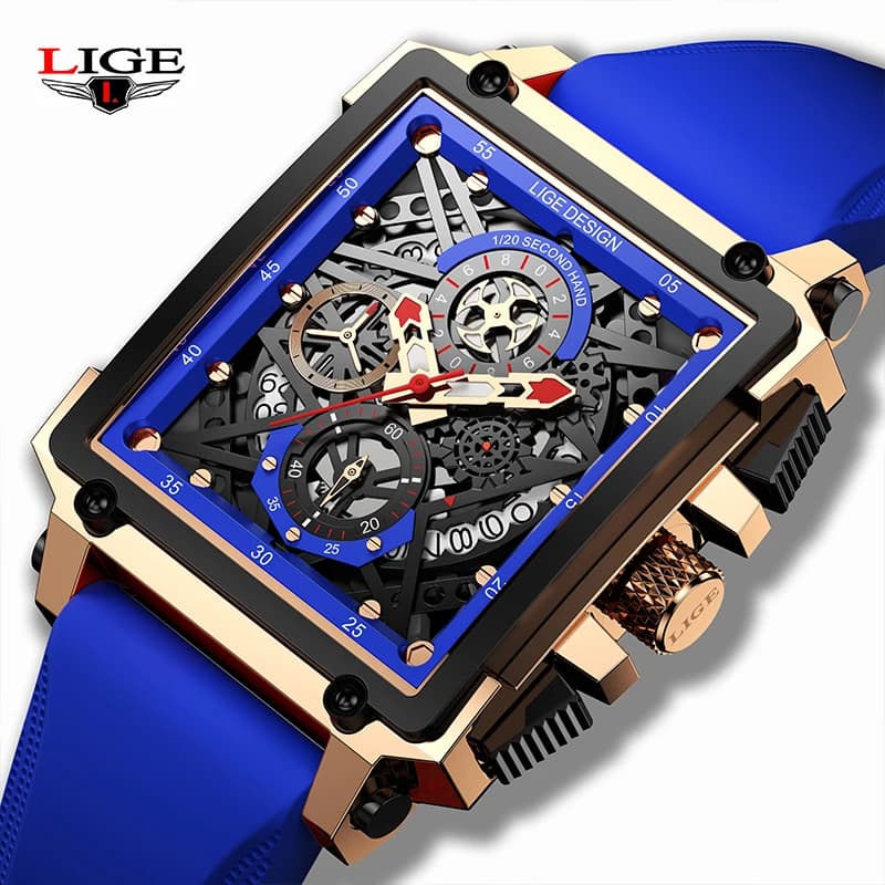 LIGE Business Mens Watch Fashion Military Sports Calendar Men's Quartz Wrist Watch Waterproof Reloj Hombre Lights