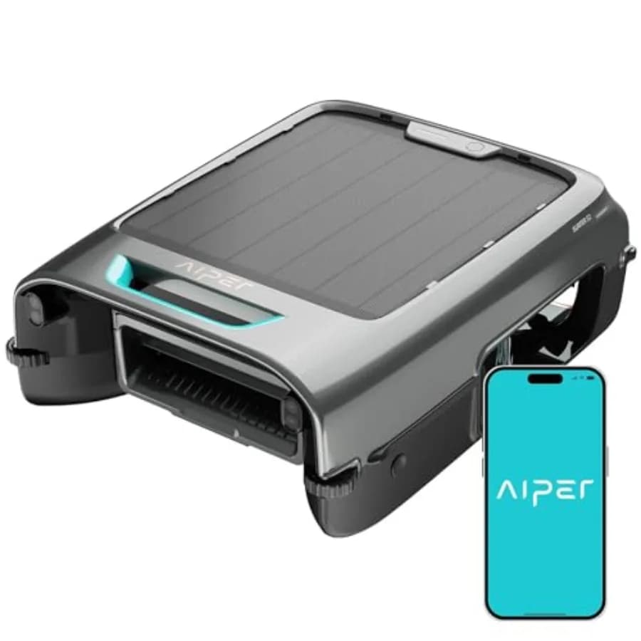 Robot Skimmer per Piscina a Energia Solare Eco-Friendly con Supporto APP, Pulizia Continua 24/7, Doppia Modalità di Ricarica, Evitamento Intelligente degli Ostacoli
