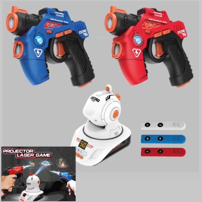 CSTAG Proiettore Gioco di tiro per caccia alle anatre Regali per bambini Giocattolo per ragazzi Tag laser Mini pistole a infrarossi Gioco di battaglia per interni
