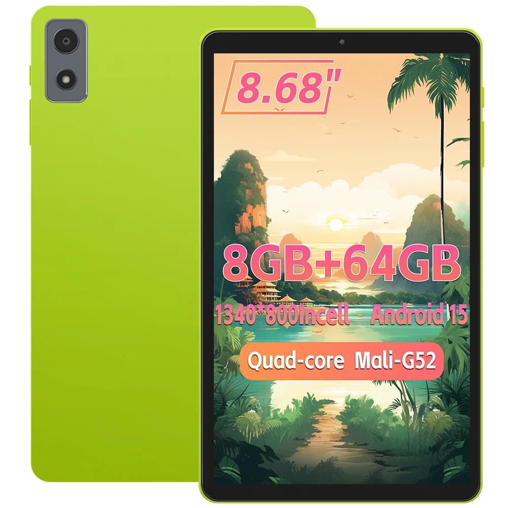 Tablet Paitanry 2025 8GB+64GB 5000mAh Android 15, Tablet PC da 8,68 pollici con 2MP+5MP 5G Dual WiFi Bluetooth GPS, Espandibile a 1TB