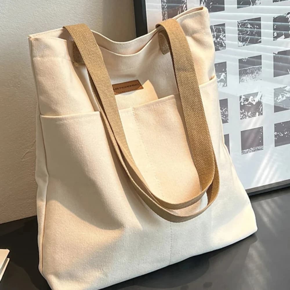 Women's Tote Bag in Tela with Cuciture, Great Capacity, Elegant Design, Practical and Comfortable for Women's Pendolarism