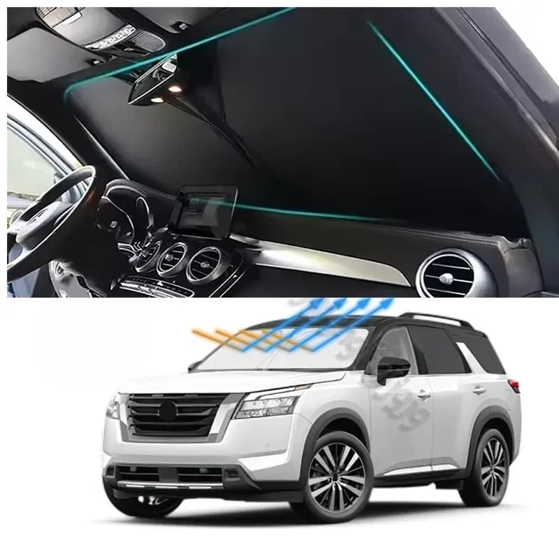 For Nissan Pathfinder 2022 2023 2024 2025 Car Windshield Sunshade Cover Front Window Sun Shade Visor Auto Interior UV Protection