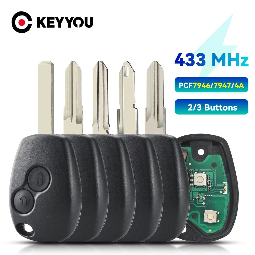 KEYYOU Chiave A Distanza Dell'automobile Per Renault Duster Modus Clio 3 Twingo DACIA Logan Sandero Kangoo 433 MHz PCF7946 PCF7947 Chip