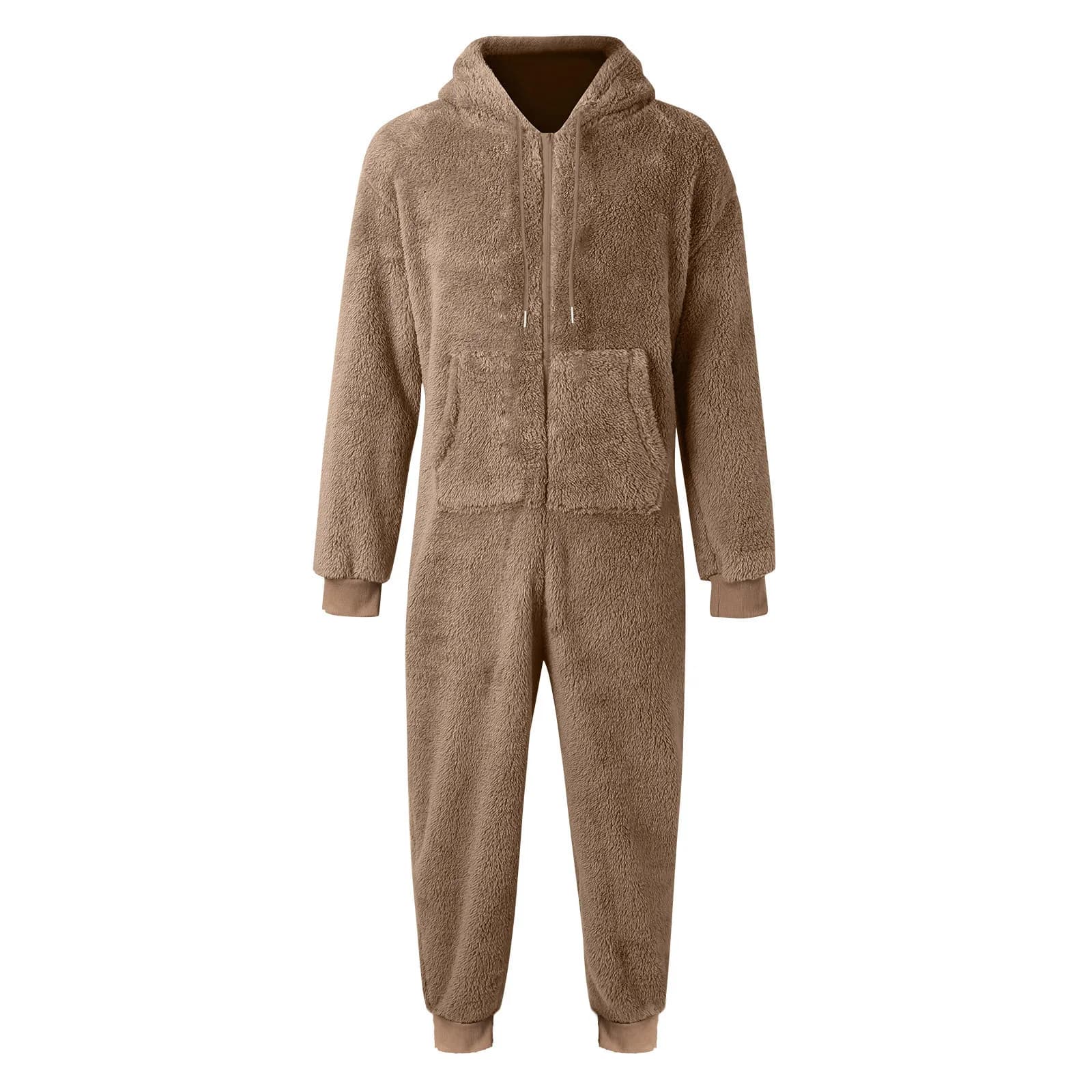 S-5XL Hot fleece winter pyjamas for men Zippered plush Soft tutina with hood One Piece Sleep Lounge Pigiama Tute