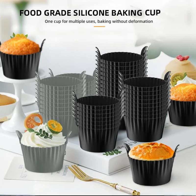 4 pcs/6 pcs Silicone Uovo Tazza Bracconiere Antiading Oven Microwave Egg Cupcake Muffin Rings Cooking Tools Air Fryer Accessories