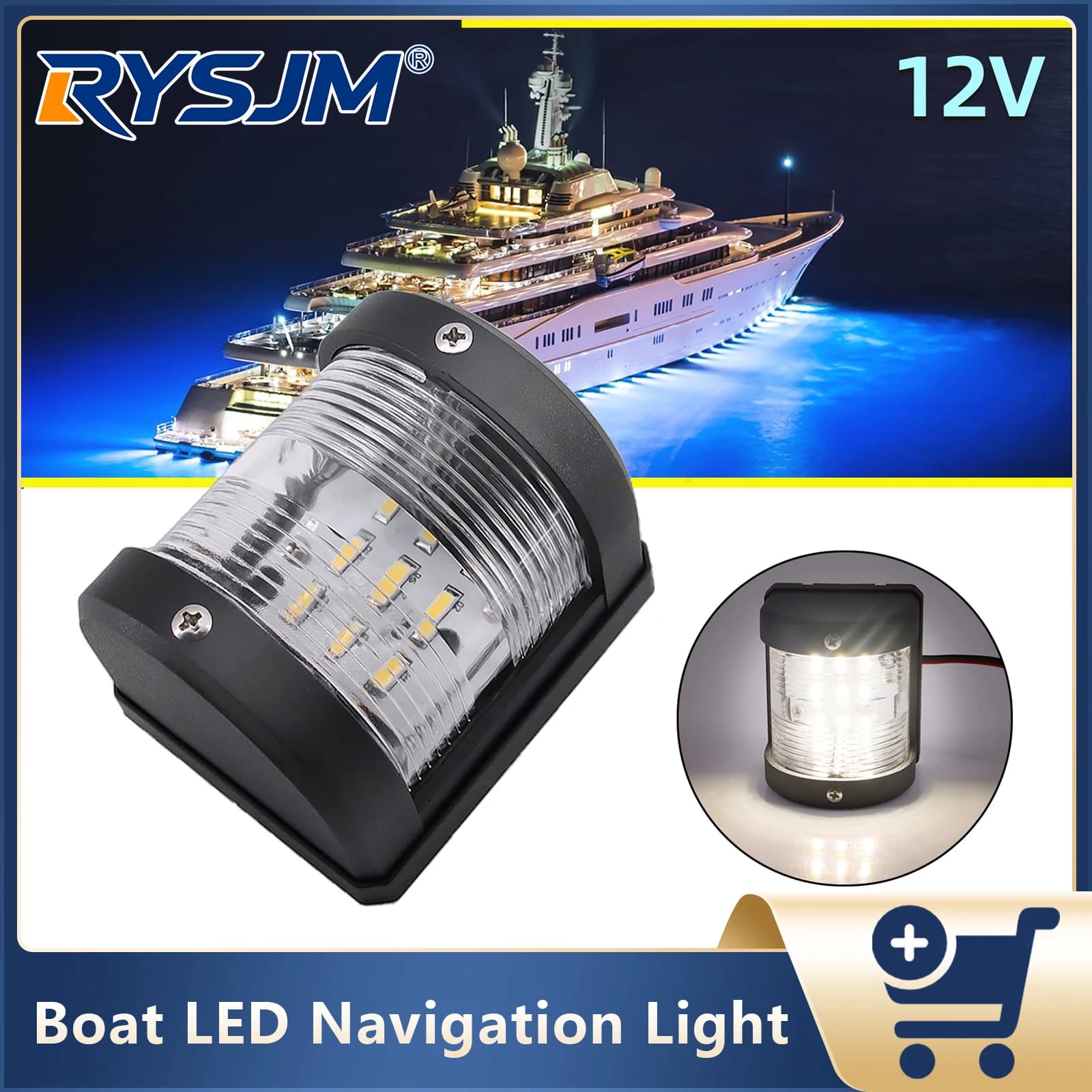 12V 24V Navigation Light Marine Boat Side Light Sailing Signal Lamp With White Led Light For Yacht Truck Boat Accessories