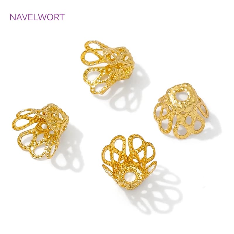 50/100 pz 18 K Ottone Placcato Oro Perline Del Distanziatore Tappi Per Gioielli, Perline Separatori, Tappi Per Perline, Braccialetti FAI DA TE Che Fanno accessori