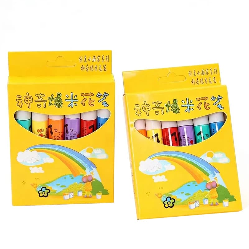 6 Pz/set Nuovo Esotico Popcorn Penna Multifunzionale Schiuma Pennarello Notebook Per Bambini Penna Magica Divertimento Soffice Penna 3D Bubble Pen