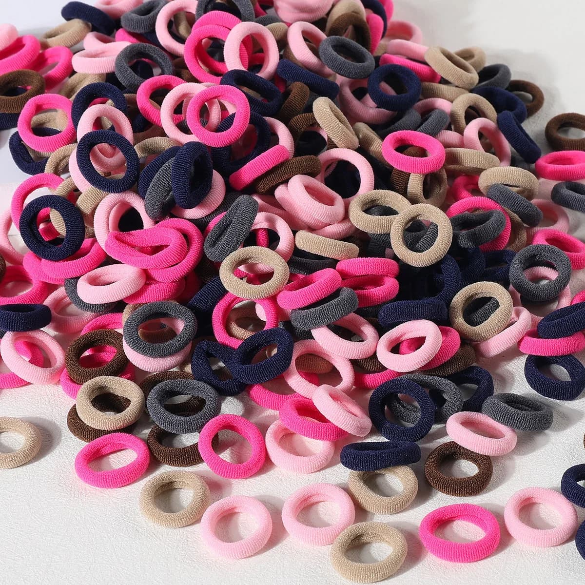 100/300/500pcs Girls Fasce Elastic Hair for Kids Horsetail Tents Elastic Hair Stripes Kids Hair Accessories for Women