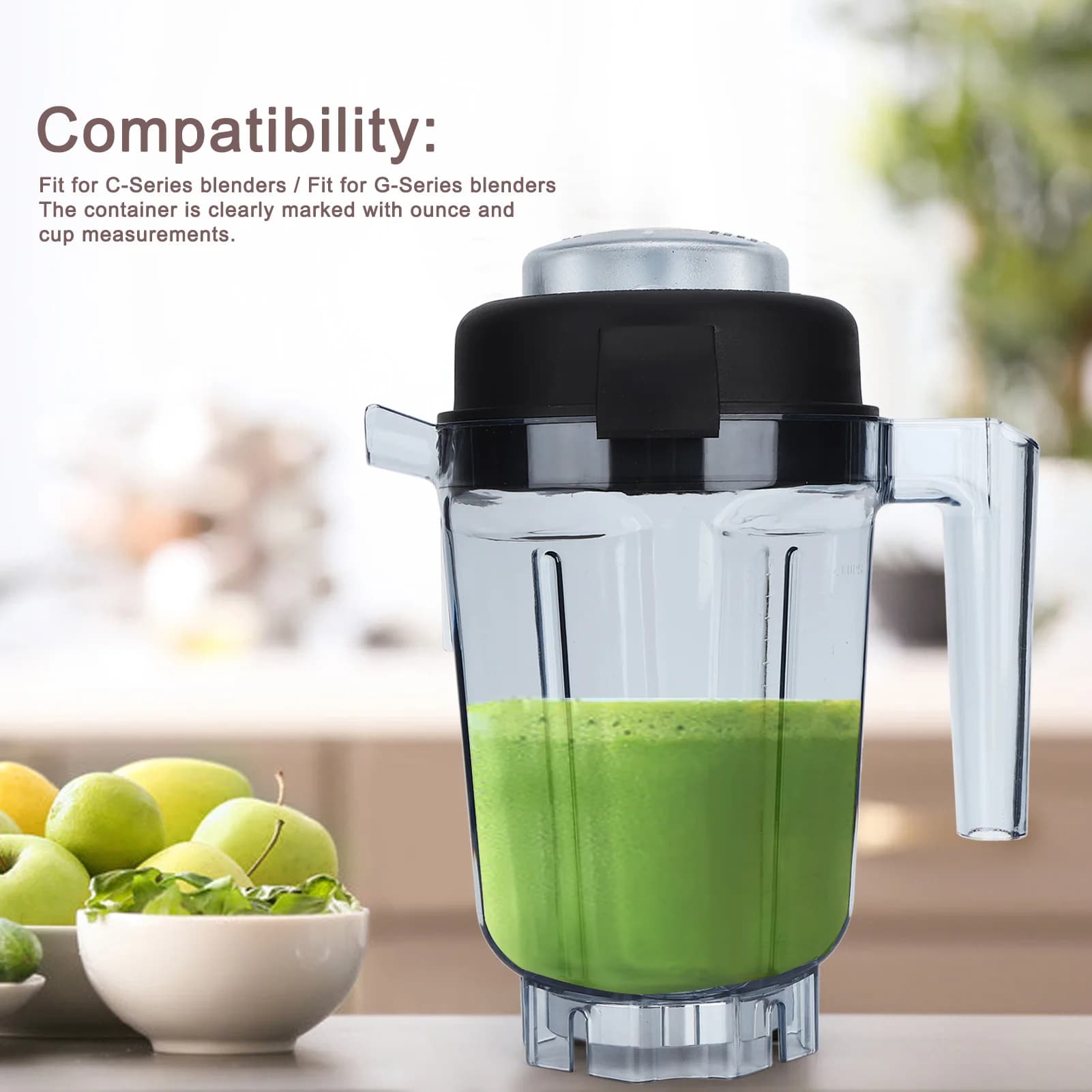 Contenitore per contenitore per frullatore alimentare trasparente Vitamix con coperchio a lama Accessori di ricambio adatti per contenitore Vitamix da 32 once