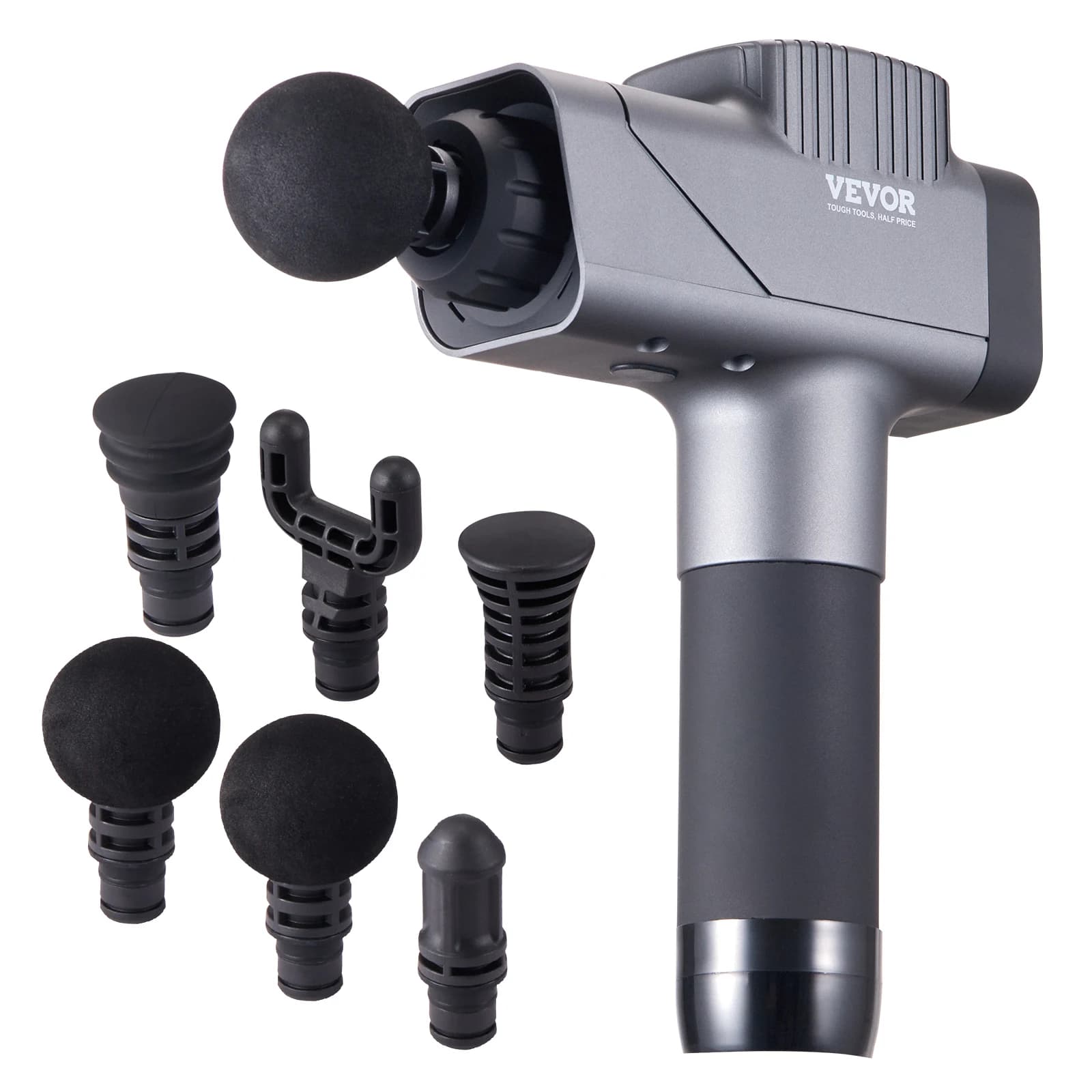 SucceBuy Massage Gun Muscle Massage Deep Fabric Percussion Massage for athletes with 8 levels of speed 6 massage heads Batteries 16V 2500mAh