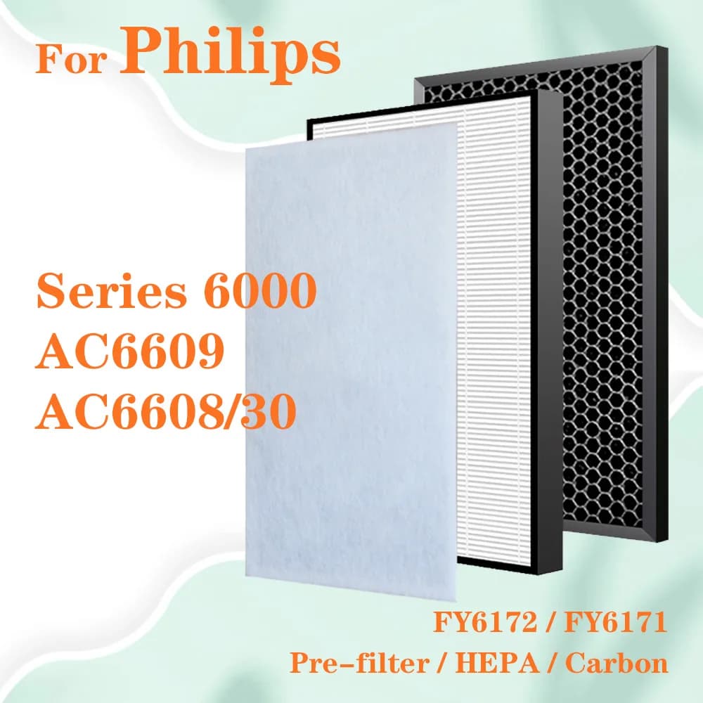 Ricambio FY6172 FY6171 filtro HEPA e filtro a carboni attivi per purificatore d'aria Philips serie 6000 AC6609 AC6608/30
