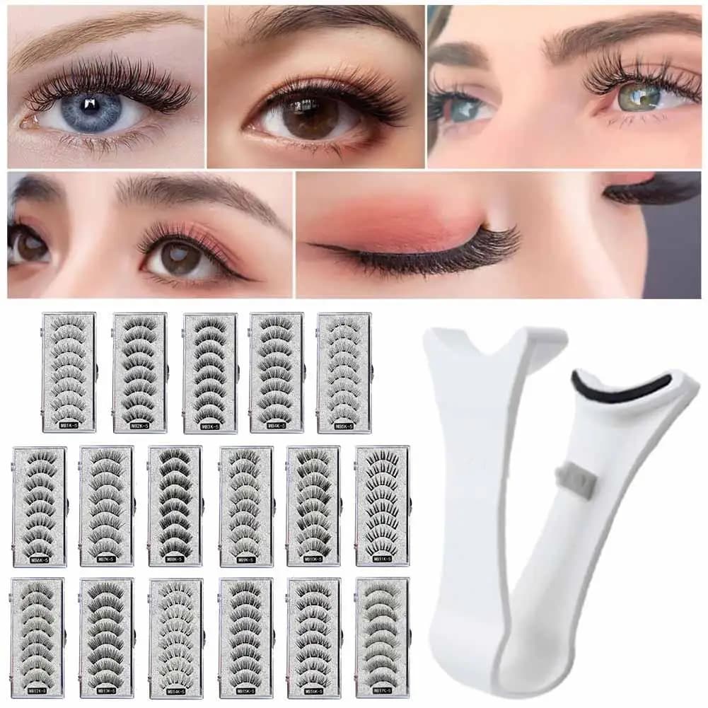 3D Natural Magnetic Eyelashes, With 5 Magnetic Eyelashes Shipping Box Eyelashes Handmade fake Gift Support Reusable Drop Magnes