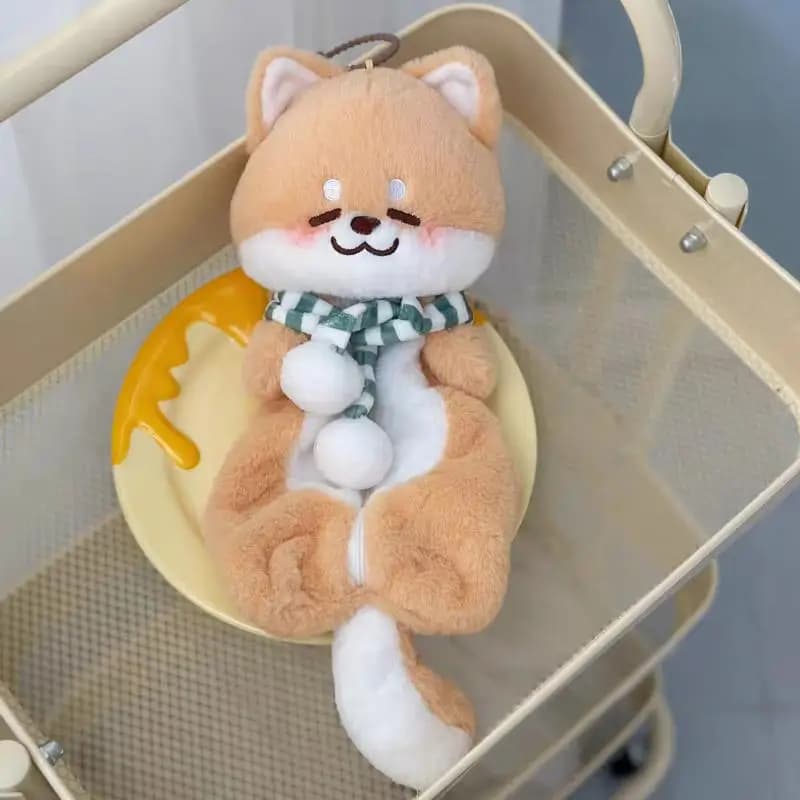 Astuccio per matite in peluche con simpatico cartone animato - Borsa per bambole con animali Kawaii Borsa per sciarpe di cancelleria per studenti multifunzionale di grande capacità
