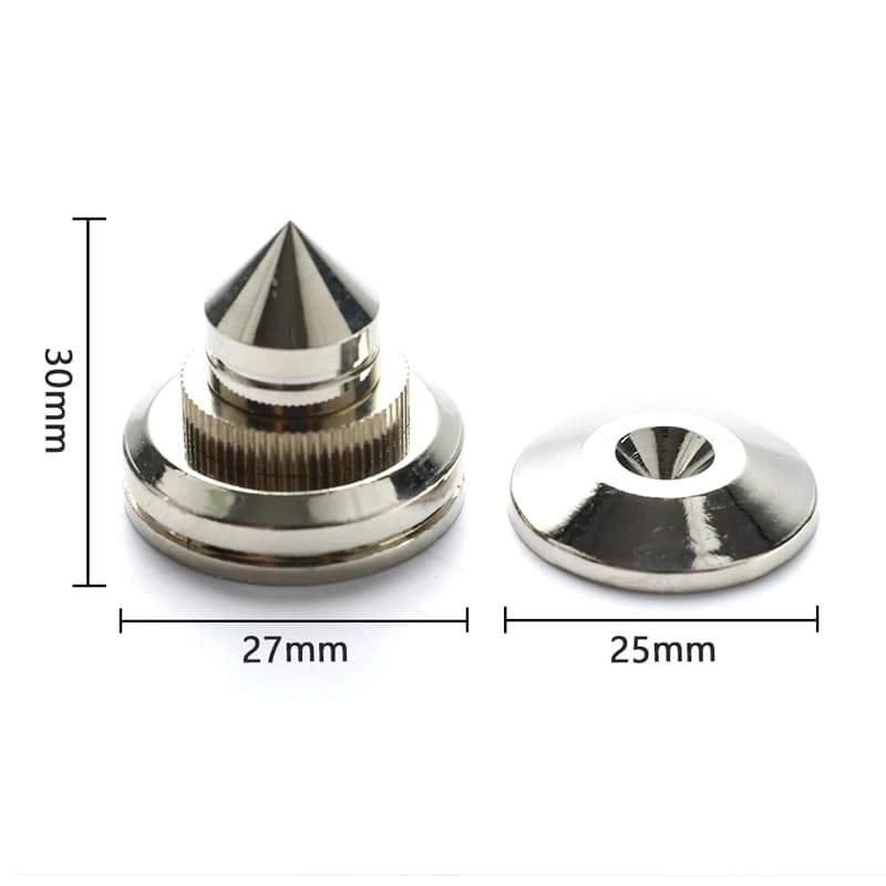 4 PZ 30*27mm altoparlanti Supporto Piedi Rame puro argento altoparlante box Picchi Cono Pavimento Del Piede Chiodo M28 * 26