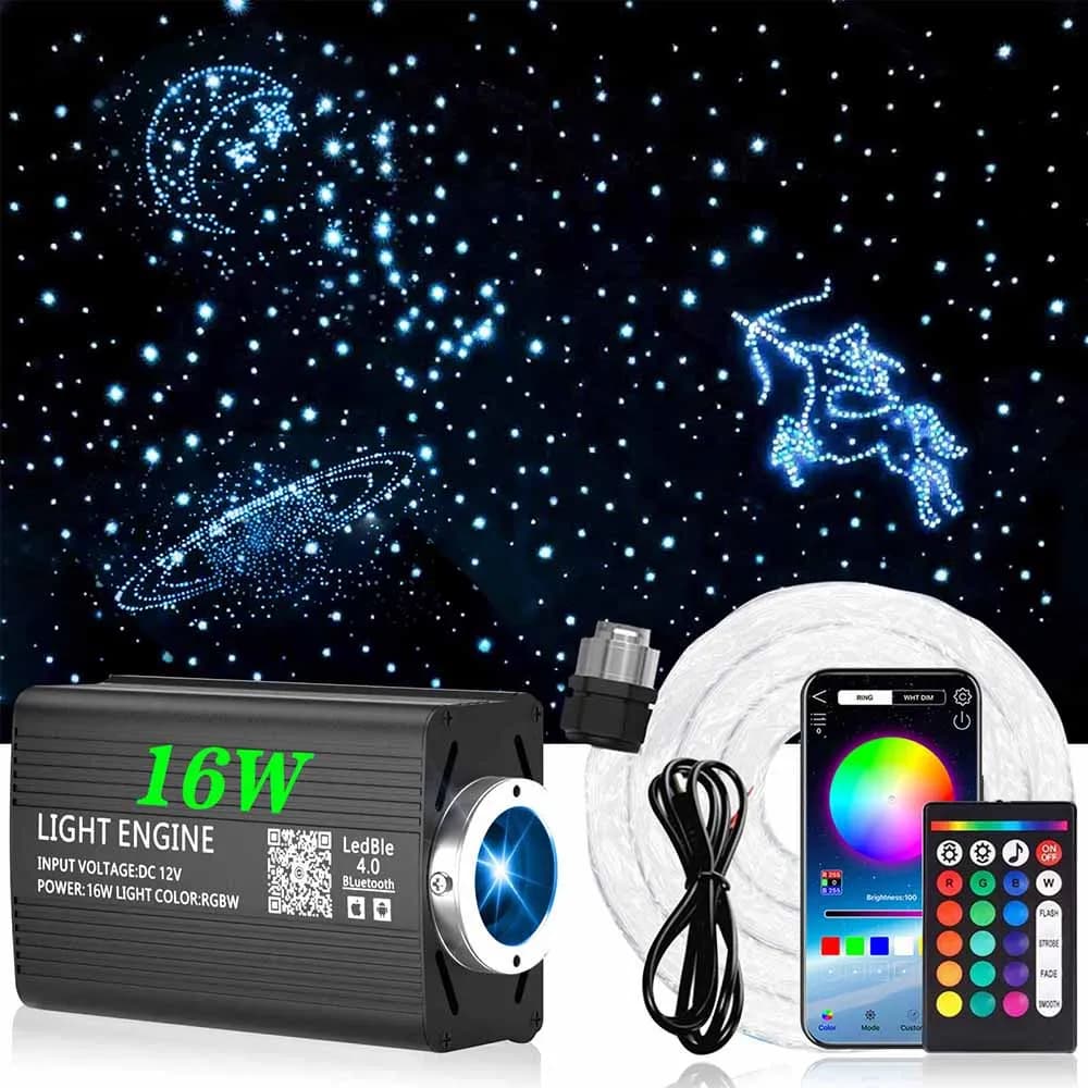 Car Styling Auto FAI DA TE Cielo Stellato Luce Auto Home Luci In Fibra Ottica Lampada Atmosfera Controllo Musica Plafoniere RGB 16W 8 Colori