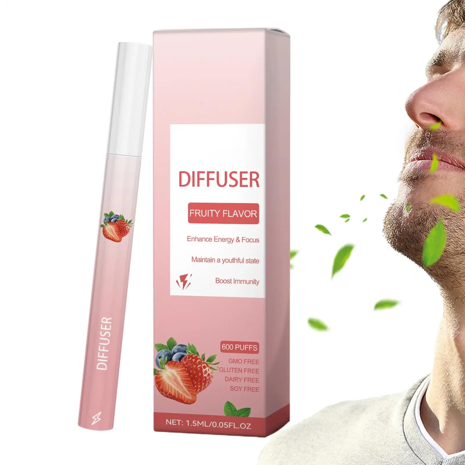 Diffuser Pen Energy Boost Cleansing Personal Care Products Refreshing Fruit Lung Care Sticks for Men Women Daily Morning Work