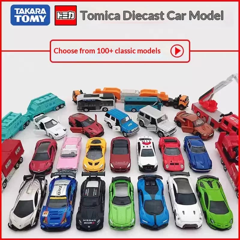 Modellino Auto in Lega Takara Tomy, Serie Scatola Rossa - Bianca, Modello da Collezione Raffinato, Decorazione Ornamentale, Regalo Disponibile