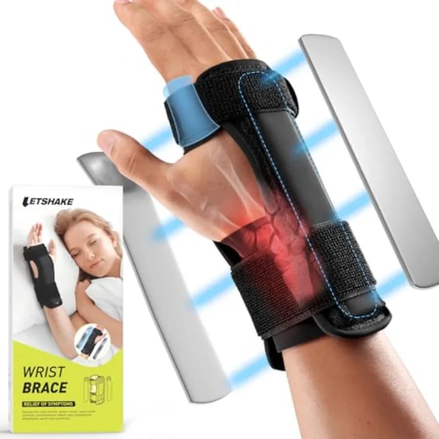 Night Support for Tunnel Carpal, Light Tutor for Hand with Metal Ribbon Stabilizer, Adjustable Straps, No Pressure on the Pole