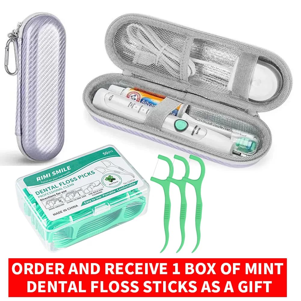 (Order and receive 1 box of 50 dental wires for gift mint) Electric toothbrush bag for toothbrush