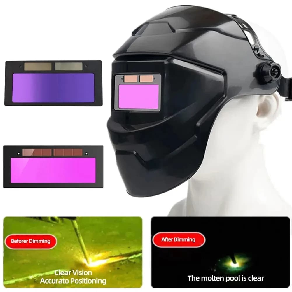 Automatic Welding Mask, Solar Power Supply, Automatic Light Adjustment, Wide View for Welding, Molding and Cutting