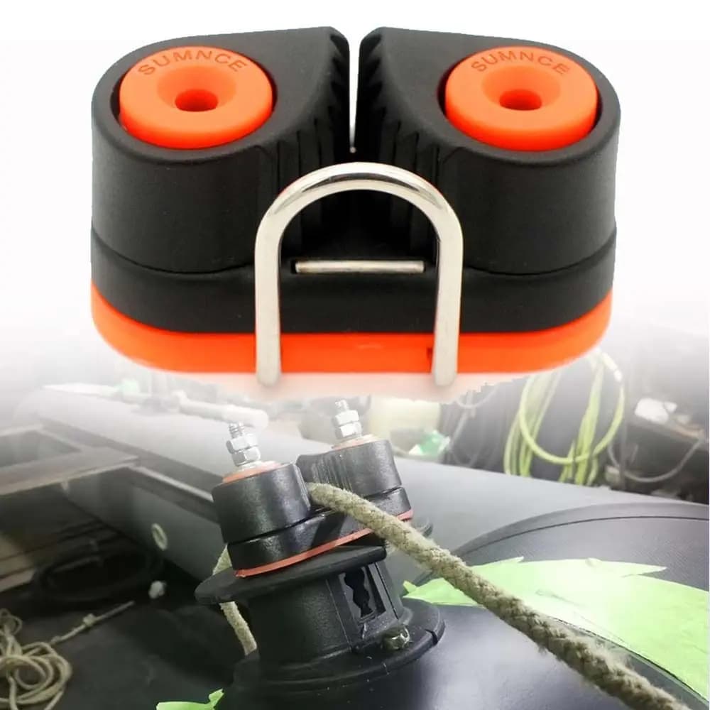 Universal Ball Bearings Nylon Rope Clamp Kayak Marine Hardware Fast Entry Cam Cleat with Leading Rings Boat Cleats