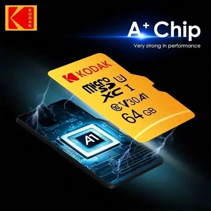 Scheda di memoria Micro SD Kodak da 32 GB-256 GB - Alta velocità U3 UHS-I di classe 10 per smartphone, fotocamere digitali, tablet e droni