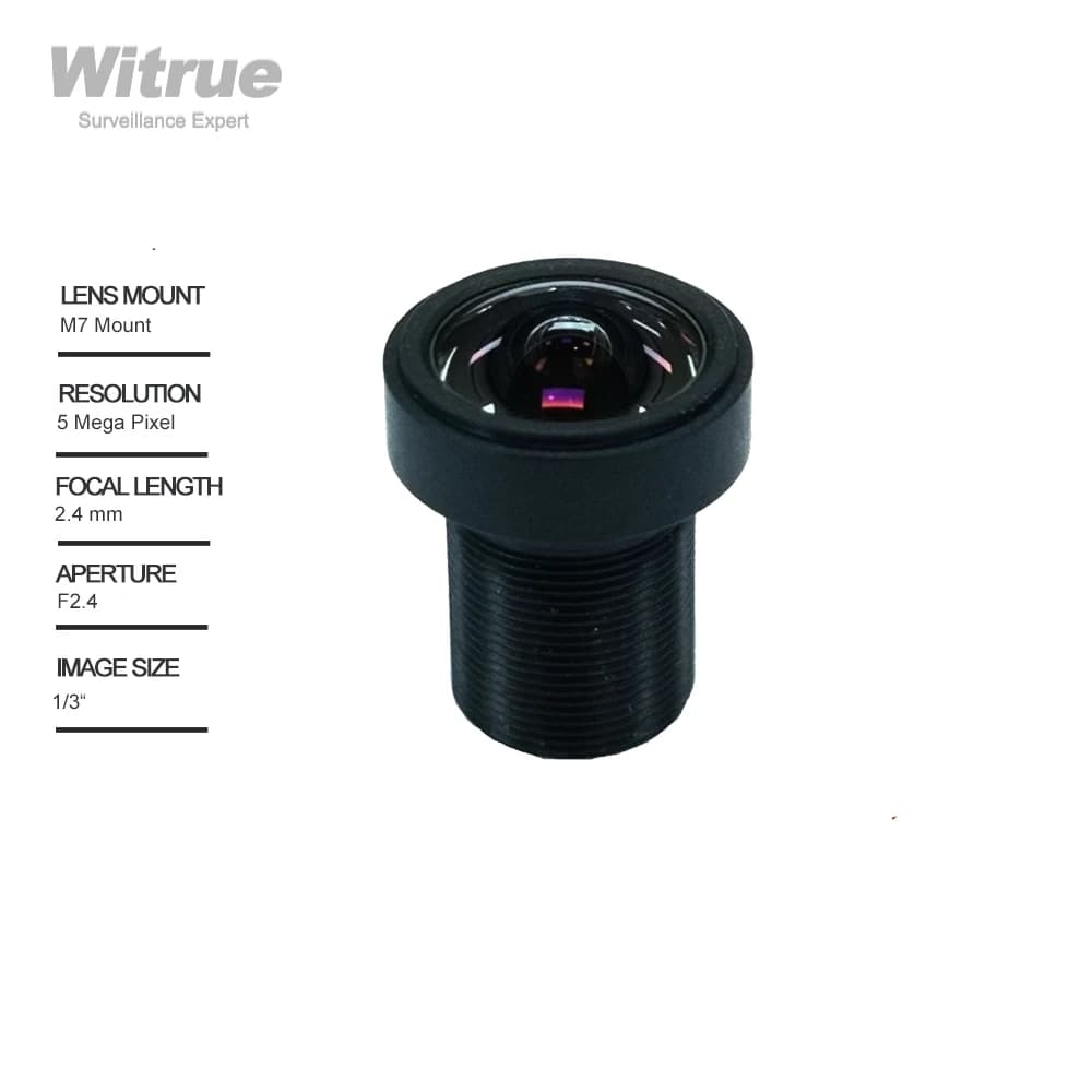Witc6 HD 5MP camera lens low distortion CCTV 2.4MM M7 Mount 1/3 "F2.4 for Mini surveillance security cameras