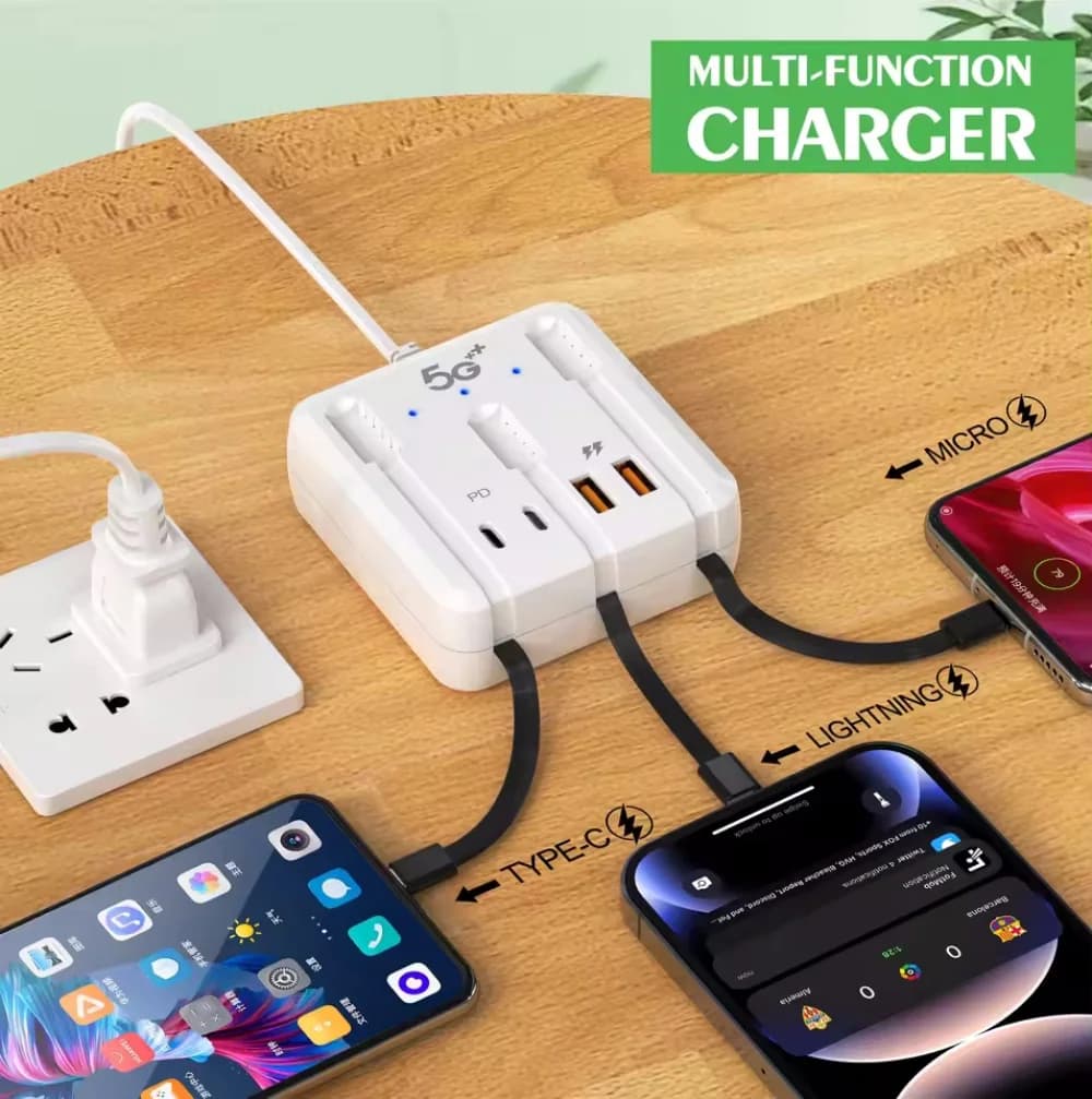 USB C PD Charger from 66 W to 4 Doors Fast charging station Splitter Charging cable USB Type C USB hub adapter