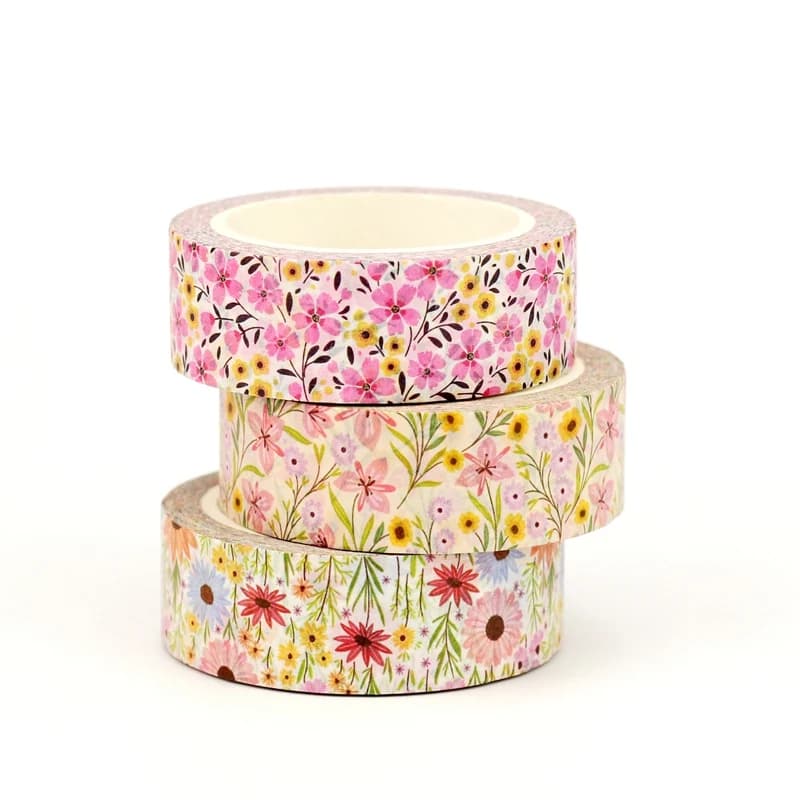 NEW 1PC 10M Decor Wild Garden Flowers Bloom Washi Tape Set for Scrapbooking Journaling Adhesive Masking Tape Cute Stationery