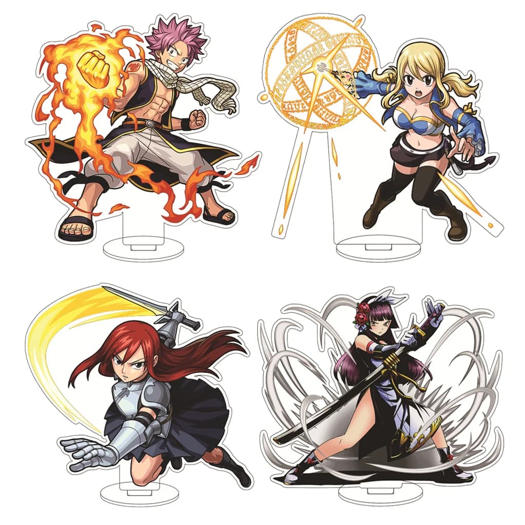 Statuette in Acrilico Anime FAIRY TAIL da 16CM, Lucy Heartfilia, Natsu Dragneel, Wendy Marvell, Happy, Ornamenti Cosplay, Regali di Natale