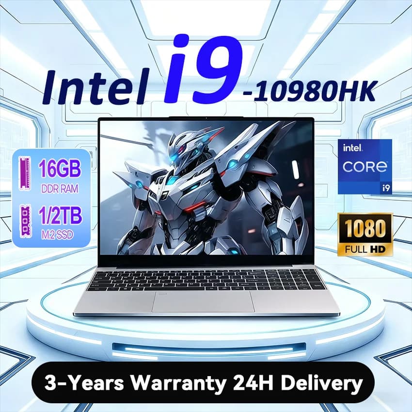 Laptop Windows 11 2026 da 15,6 Pollici con Sblocco Impronta Digitale, Intel Core i9-10980HK, 16GB RAM, 2TB SSD, Retroilluminazione, Notebook da Gaming