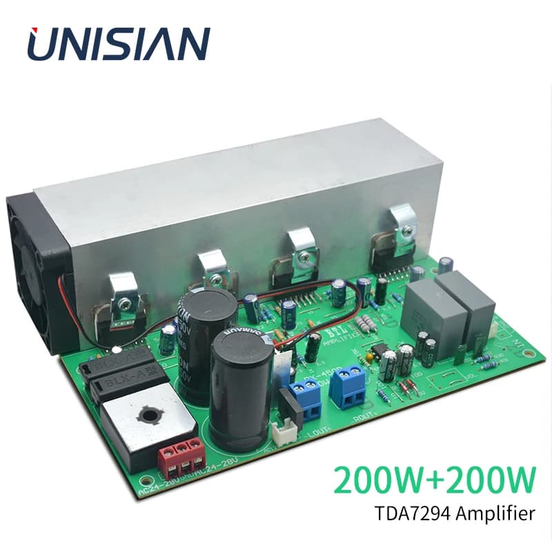 UNISIAN 200W+200W TDA7294 Scheda amplificatore di potenza Higt Amplificatori audio in classe AB a 2.0 canali con ventola