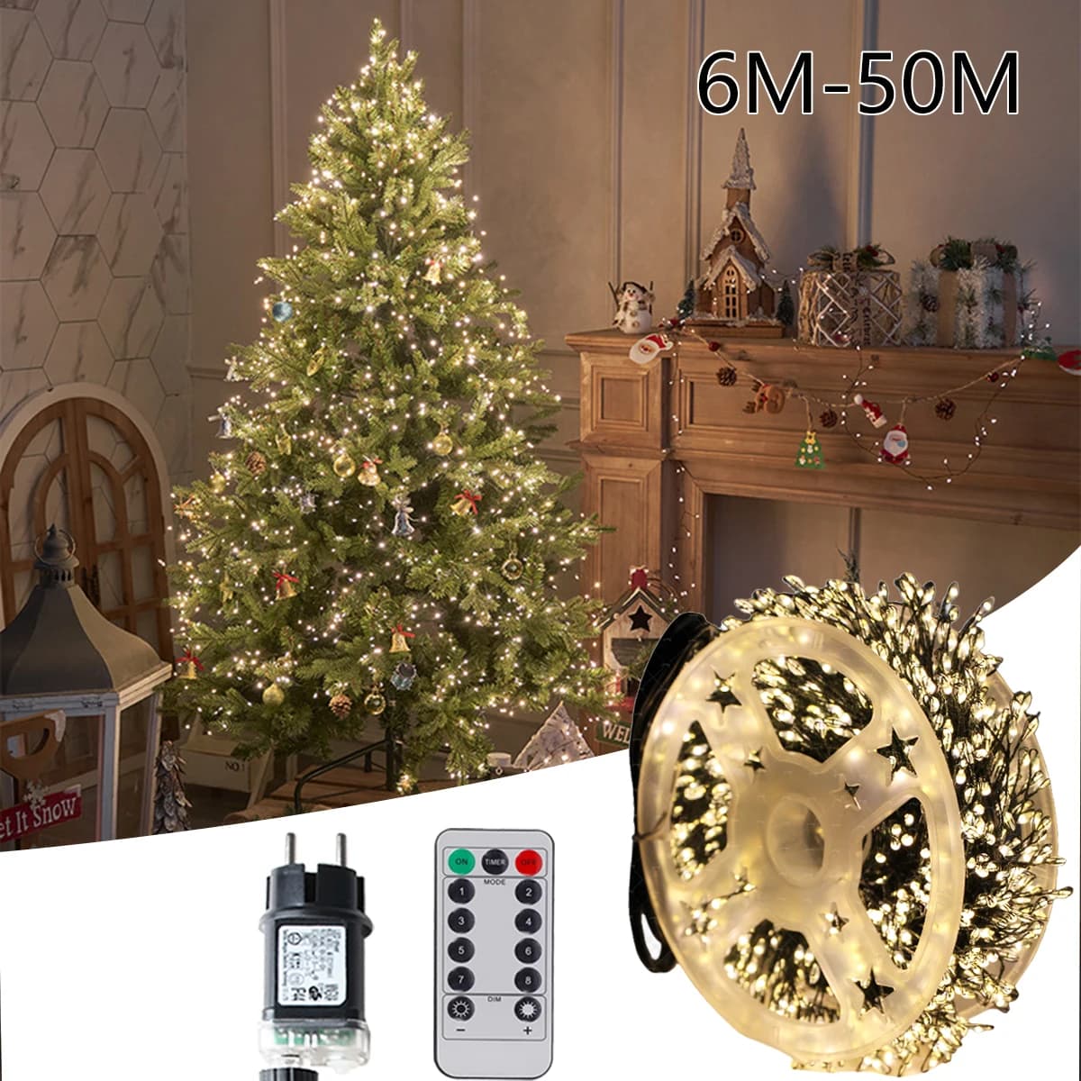 6M-75M LED Cluster Petardo Luci Della Stringa Di Natale Lucine Ghirlanda Per Il Giardino Festa di Nozze Albero Di Natale Decorazione Della Lampada
