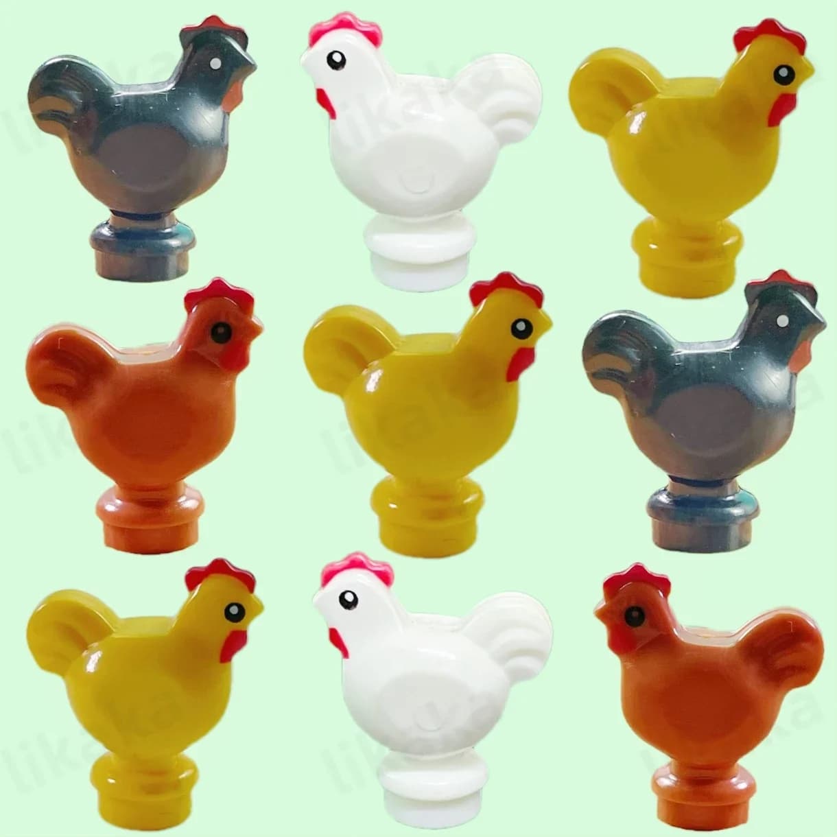 9 pezzi di polli mini blocchi di costruzione fattoria decorazione pastorale compatibile con animali classici blocchi giocattoli per regali per bambini