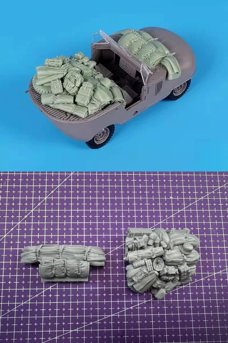 Kit di montaggio modello in resina colata 1:35, GK, parti di modifica per rimorchio, non verniciato