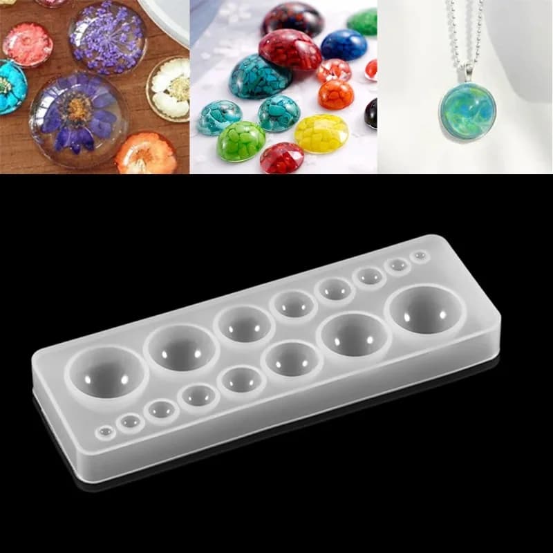 1 pz Stampo In Silicone mezza palla Oblato Cabochon Ciondolo In Resina Stampo In Silicone Strumento Fatto A Mano Stampi In Resina Epossidica Creazione di Gioielli