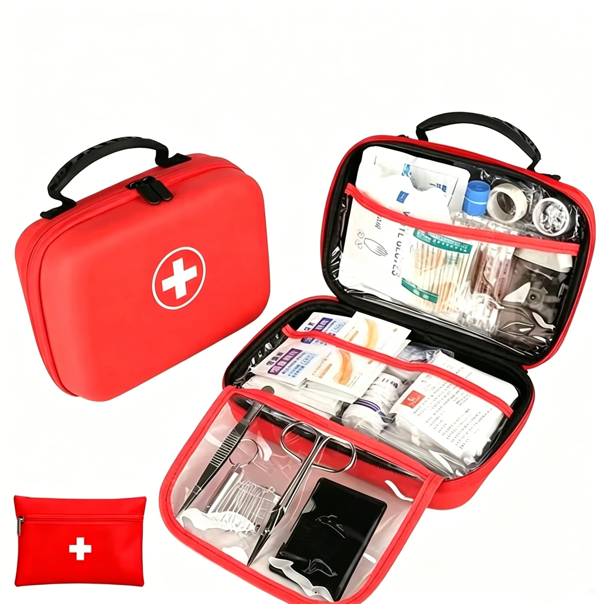 Kit di pronto soccorso essenziale da 38 pezzi per casa, campeggio ed escursionismo, adatto per casa, campeggio, escursionismo, viaggi, kit medico di primo soccorso