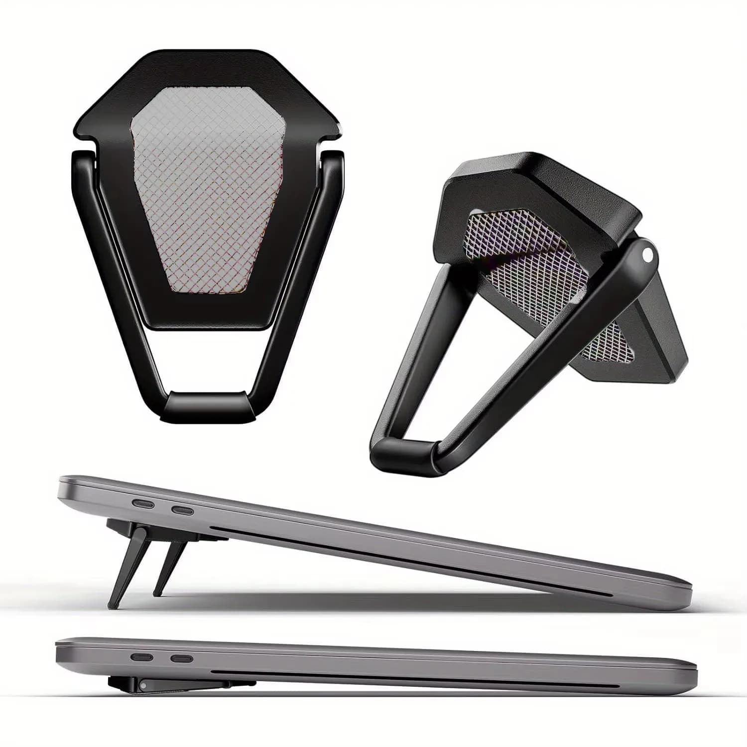 Supporto portatile invisibile per laptop, mini pad di raffreddamento in alluminio, cavalletto per montaggio su tastiera del computer, supporto ergonomico leggero per laptop