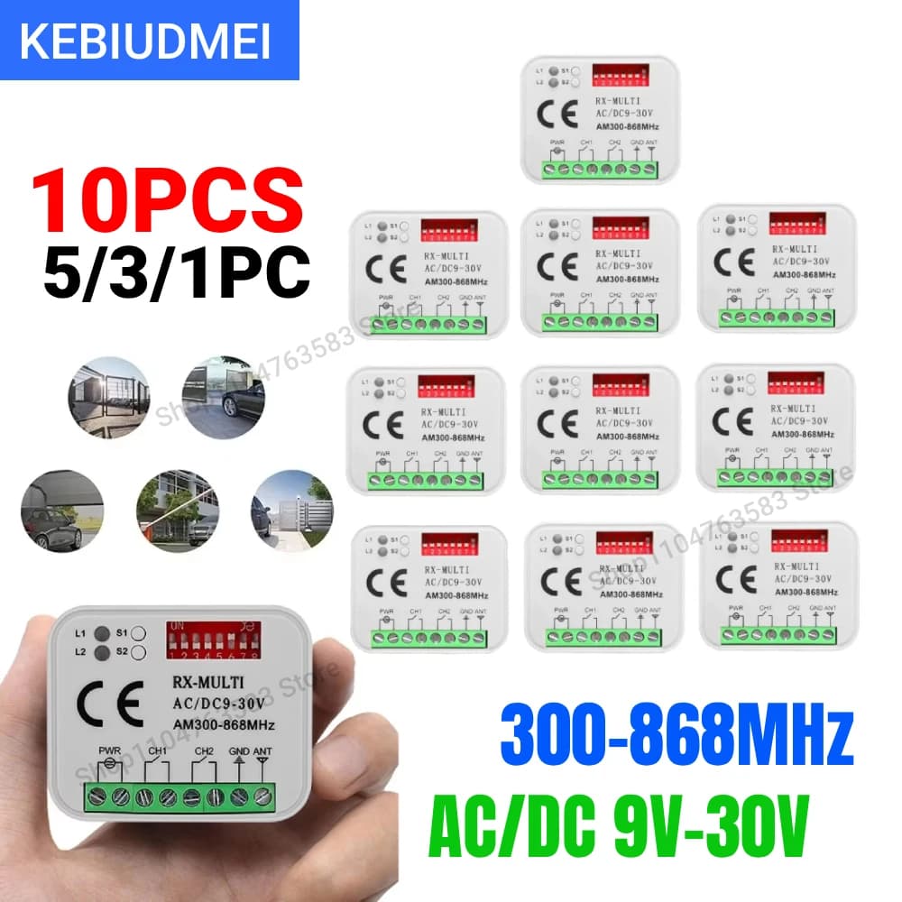 Universal remote control receiver for garage door RX-MULTI receiver 300-900 MHz AC/DC9-30V