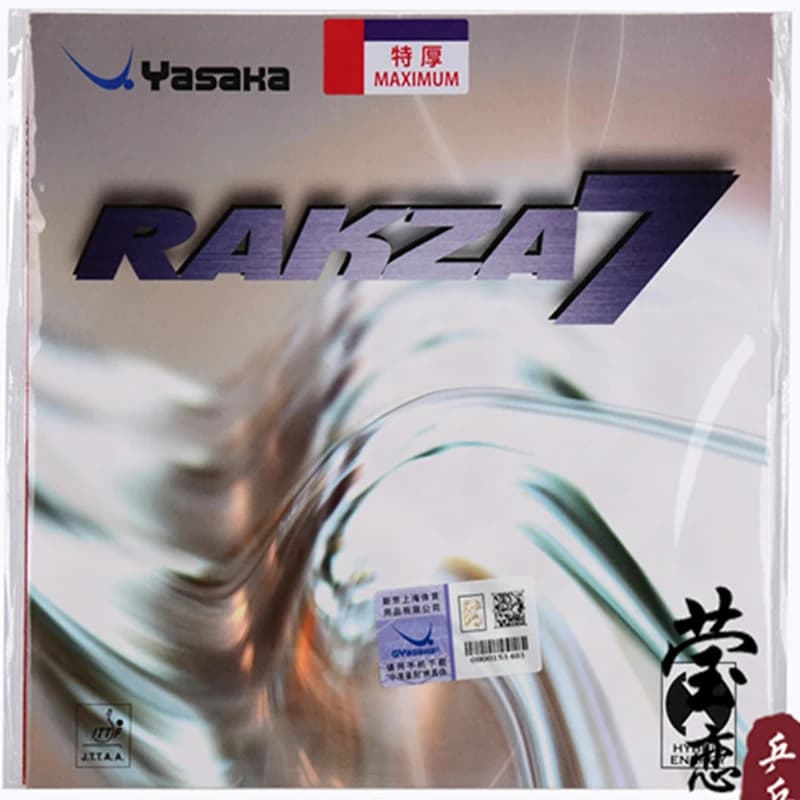 Ping pong rubber Yasaka RAKZA 7 soft (B-77) and RAKZA 7 (B-76) made of energy rubber for ping pong racks